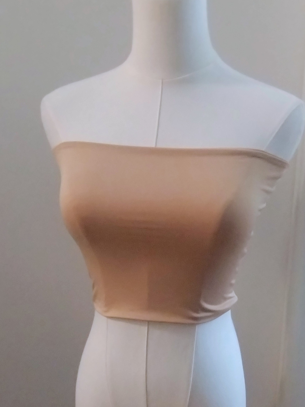 SHEIN Beige Strapless Tube Crop Top
